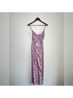Luca + Grae Floral Strappy Jumpsuit Lilac Large